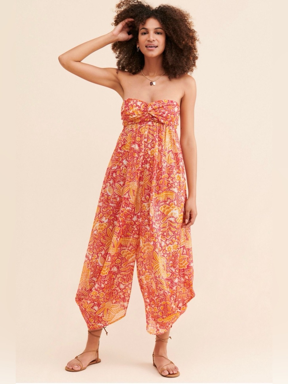 Anthropologie Harem Strapless Jumpsuit